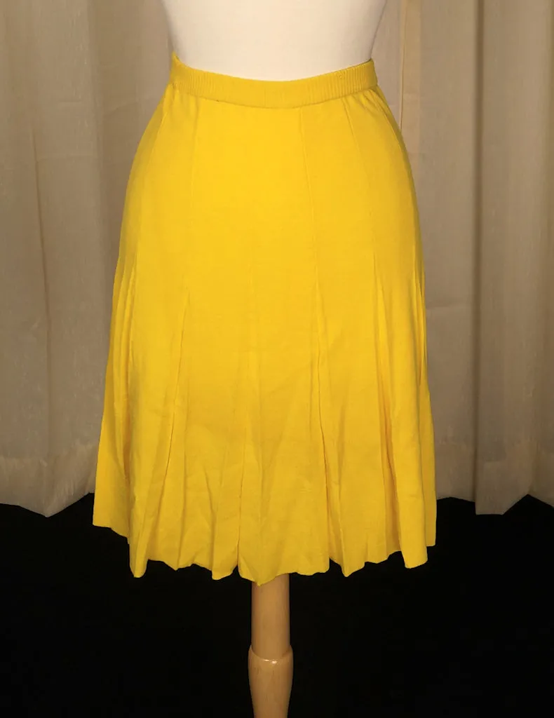 1960s Yellow Wool Knit Skirt