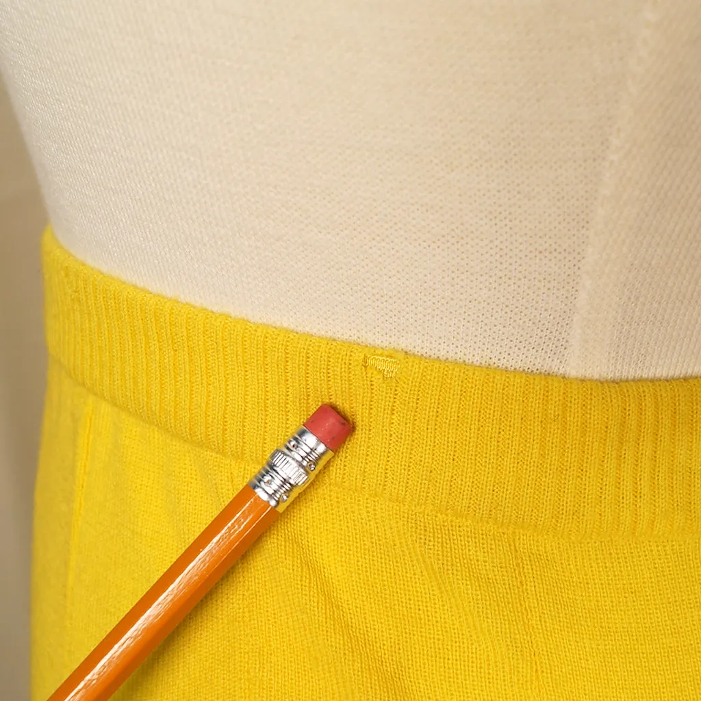 1960s Yellow Wool Knit Skirt