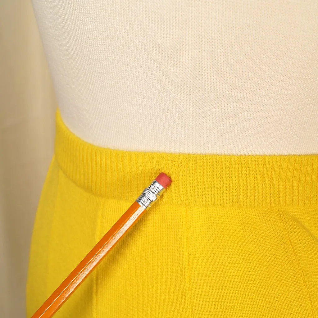 1960s Yellow Wool Knit Skirt