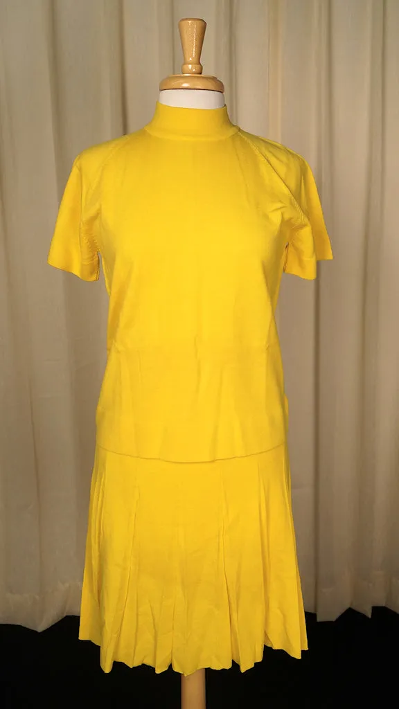 1960s Yellow Wool Knit Skirt