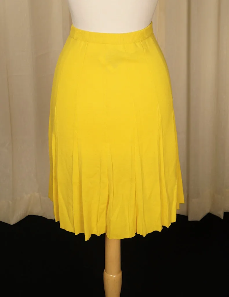 1960s Yellow Wool Knit Skirt