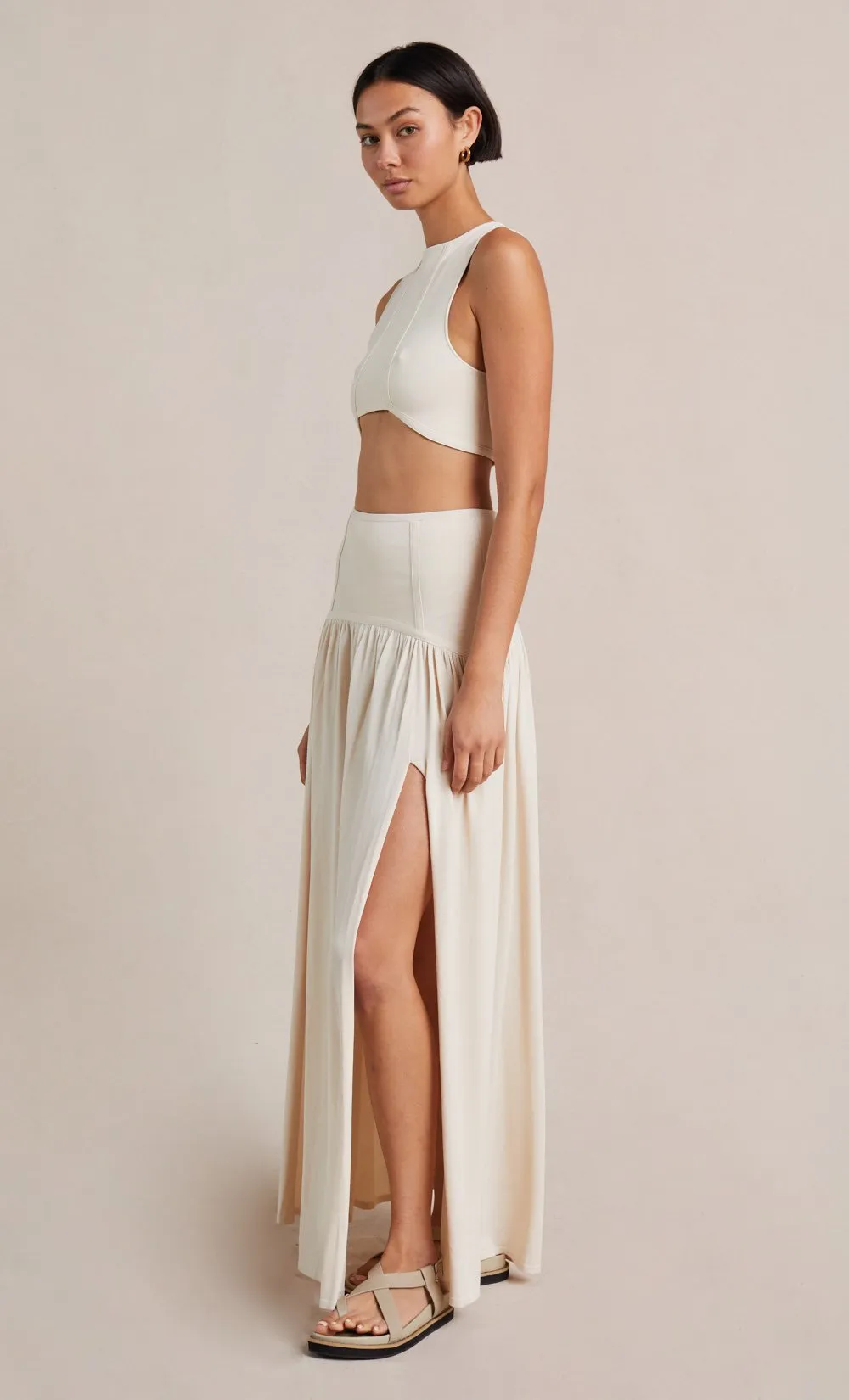 Amalia Knit Maxi Skirt- Cream