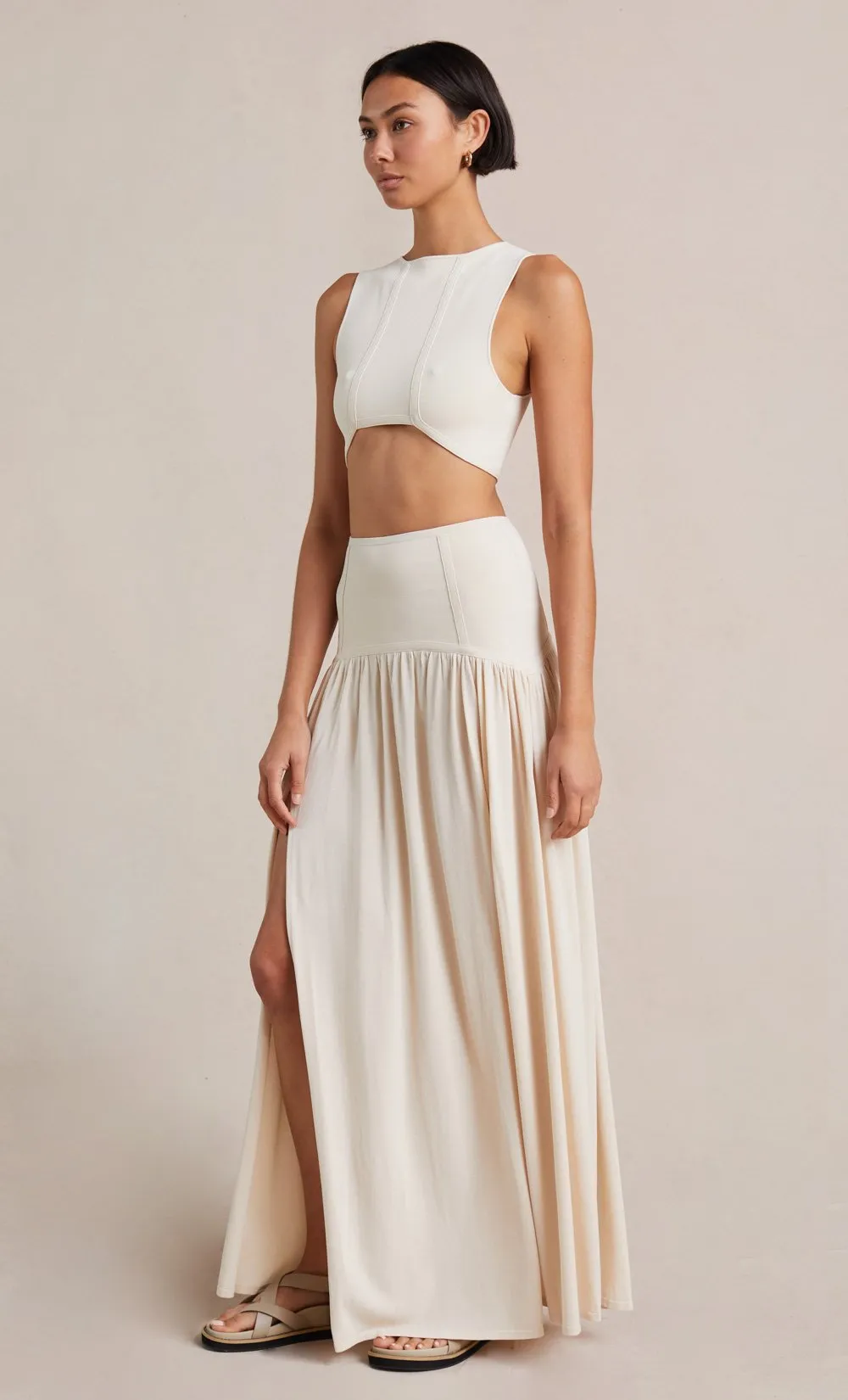 Amalia Knit Maxi Skirt- Cream