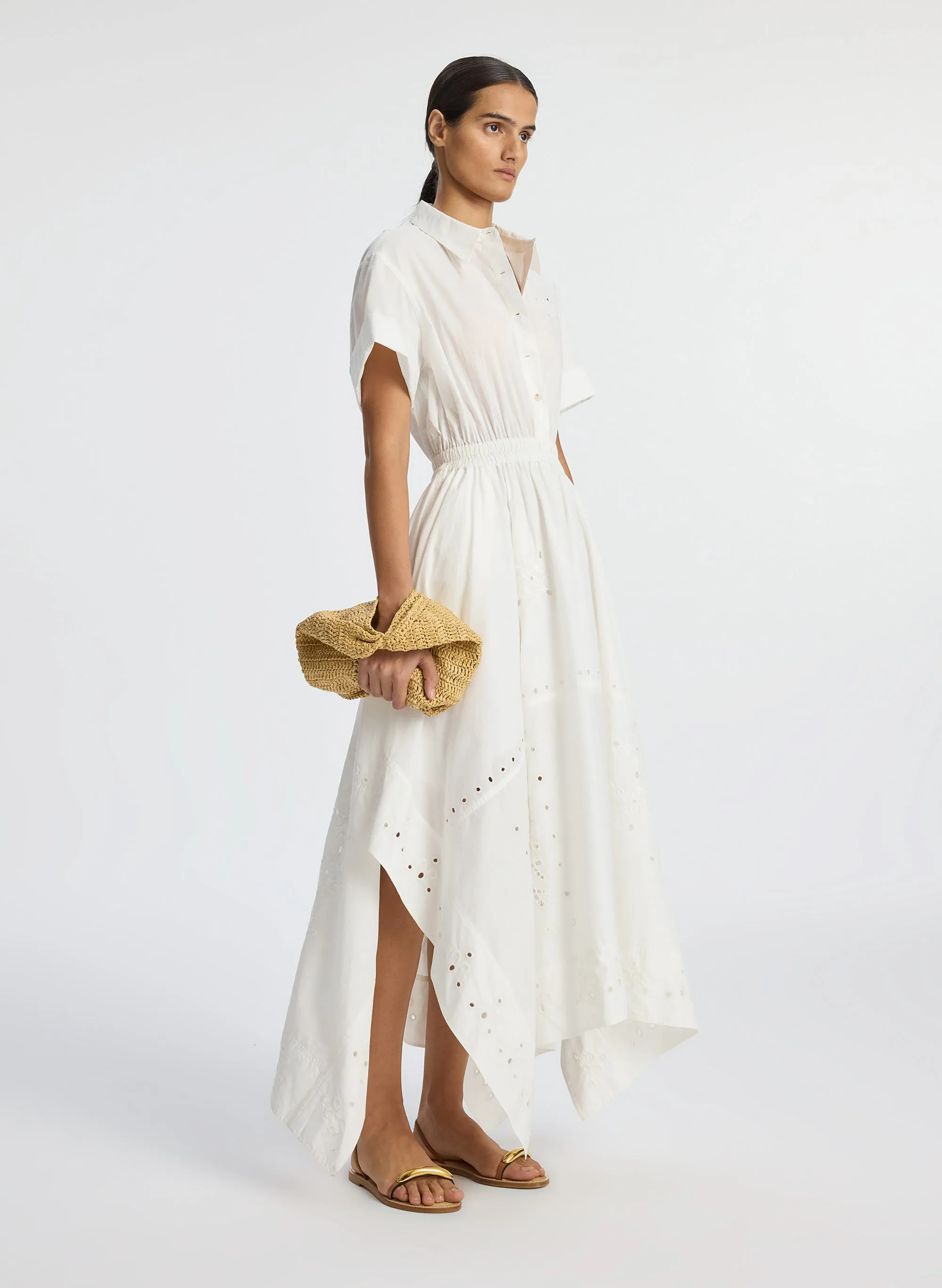 Amy Embroidered Poplin Shirtdress