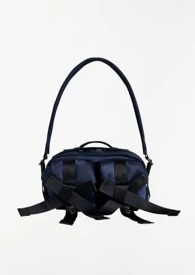 Beaded Classic Bow Crossbody Bag — Navy