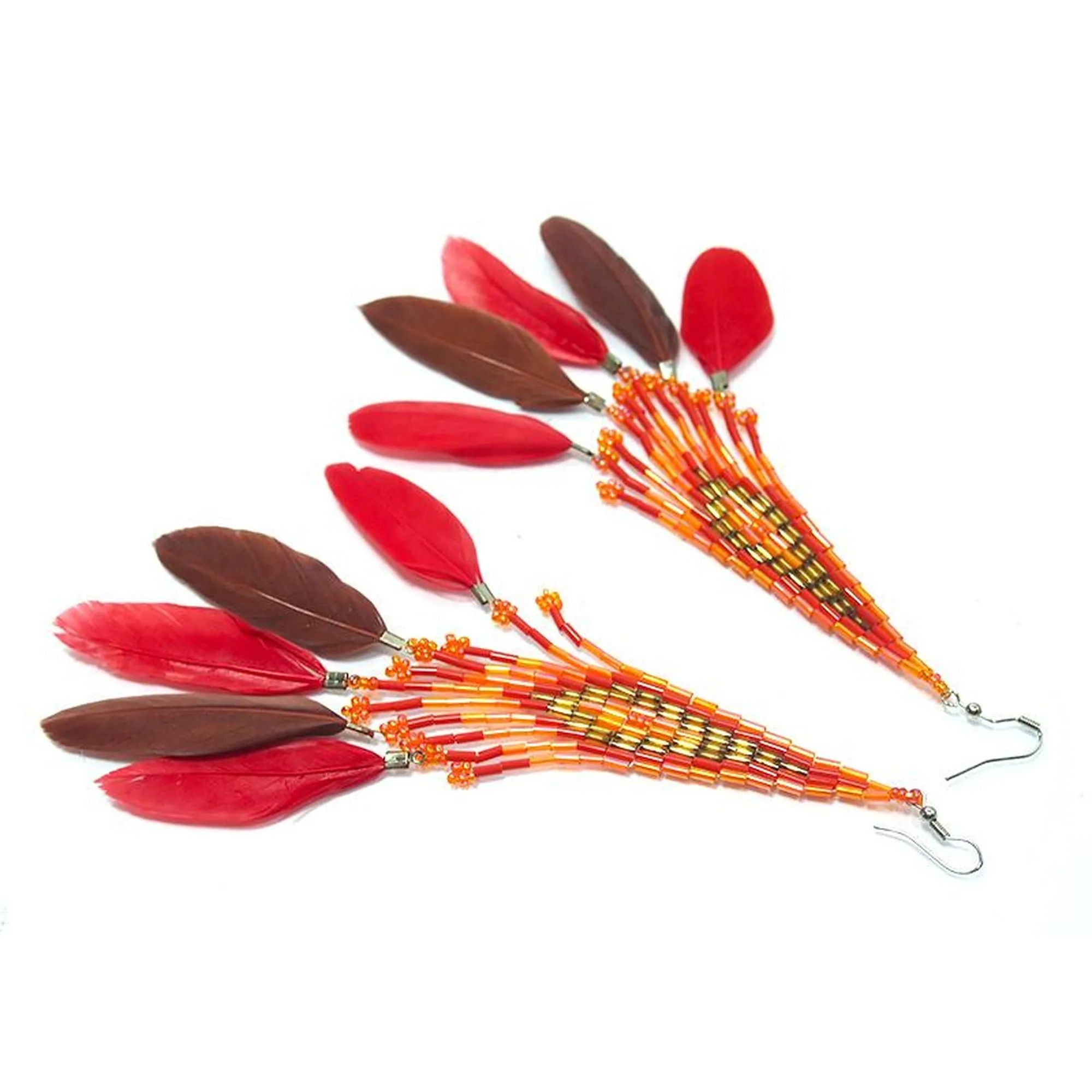 Beaded Feather Earrings 1