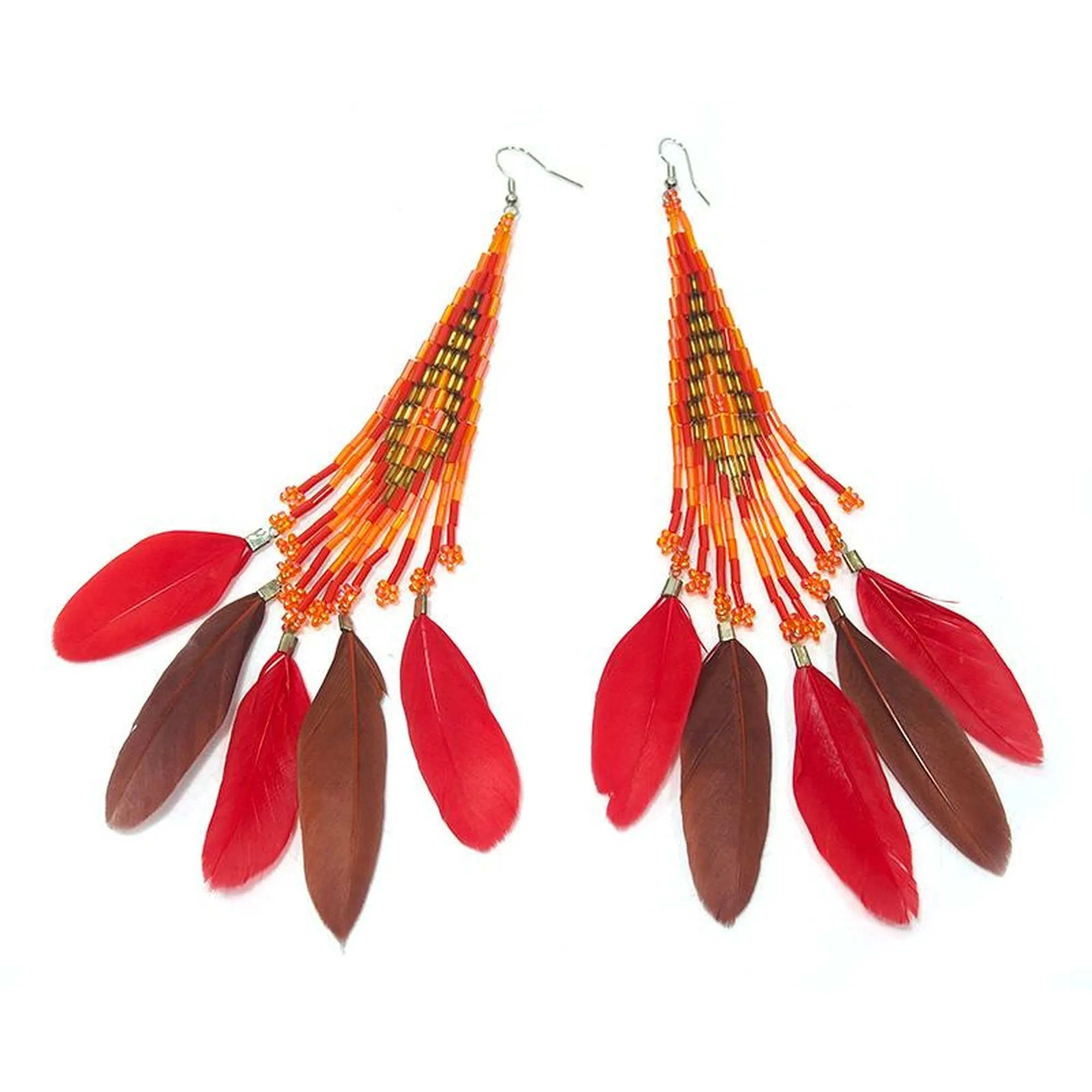 Beaded Feather Earrings 1