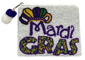 BEADED POUCH MARDI GRAS