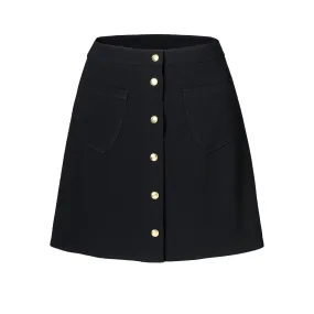 Black High-Rise A-Line Skirt