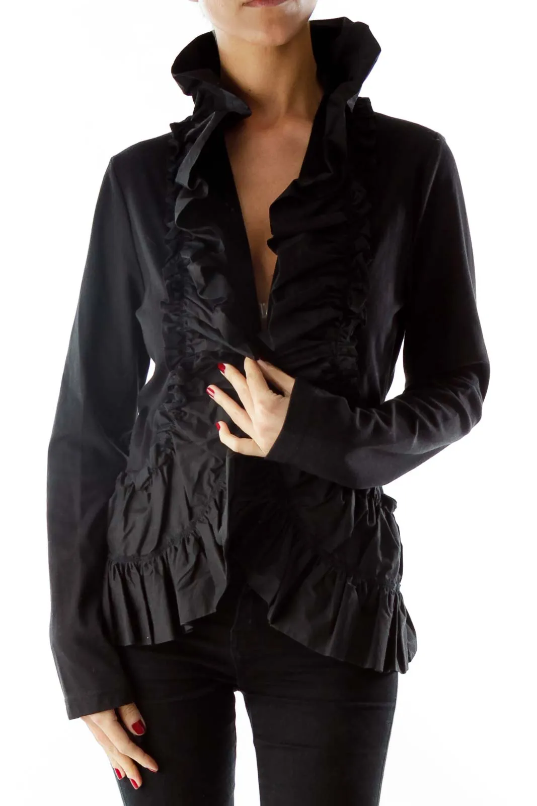 Black Ruffled Blouse