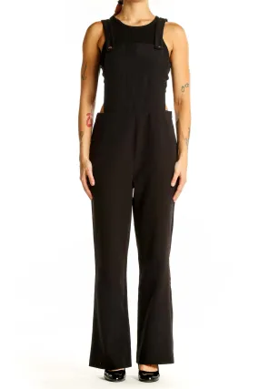 Black Sleeveless Wide-Leg Jumpsuit