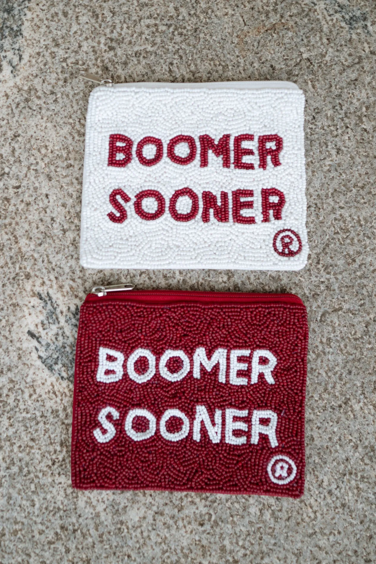 Boomer Sooner Beaded Pouch - Red