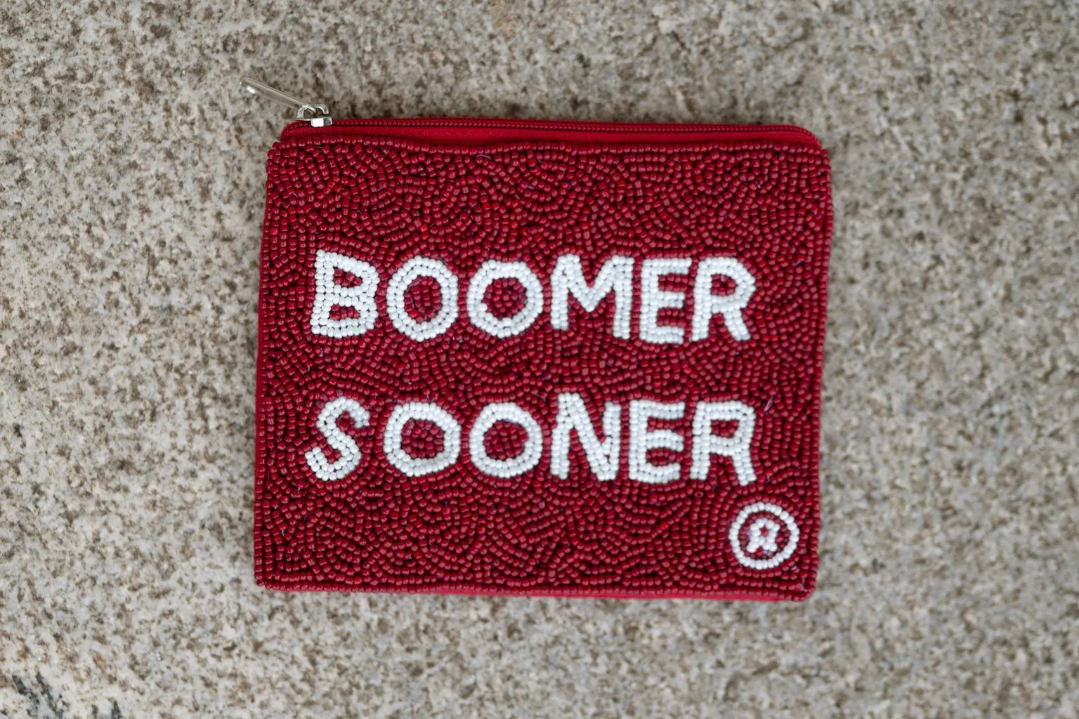 Boomer Sooner Beaded Pouch - Red