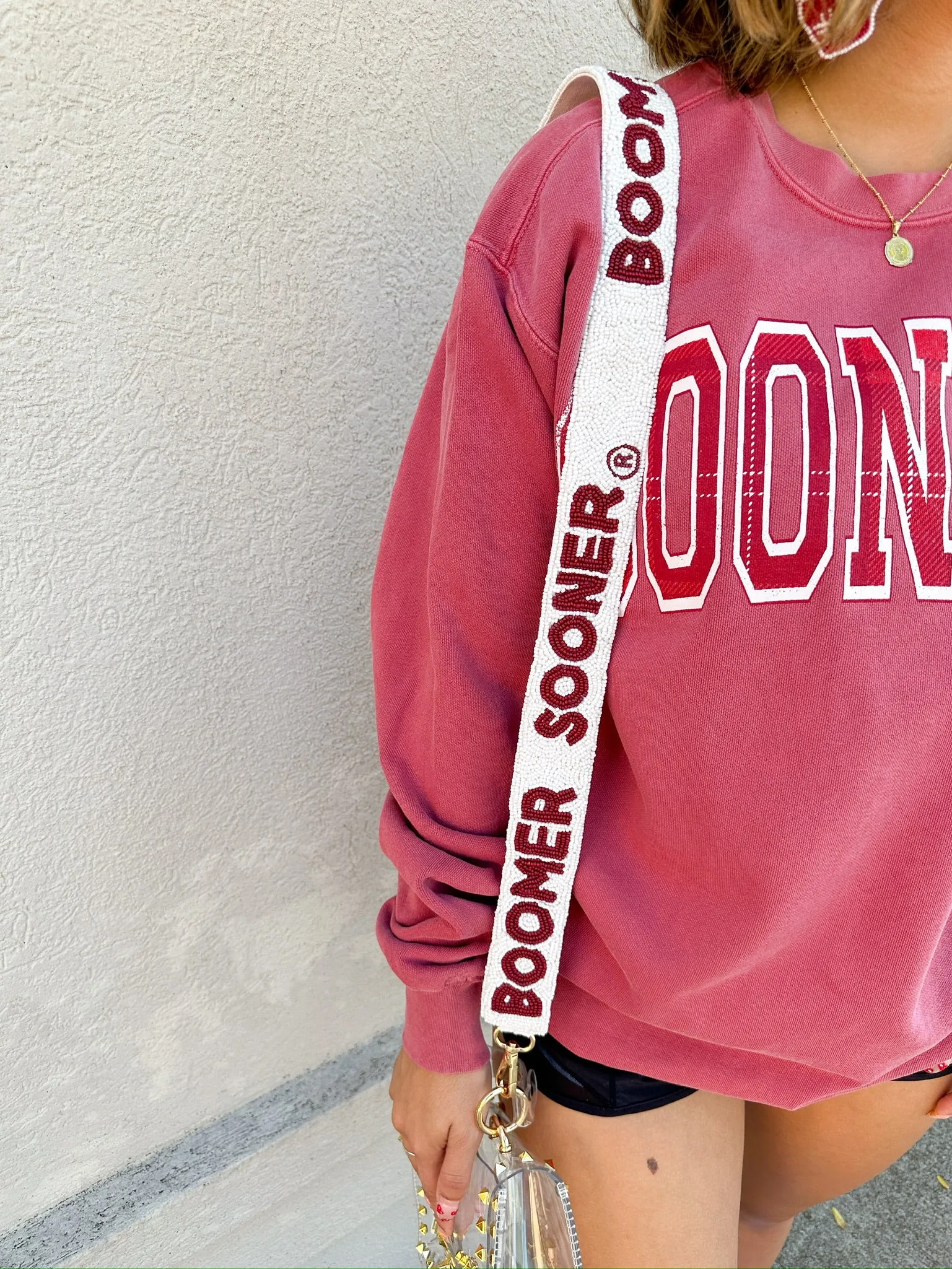 Boomer Sooner Beaded Strap - White