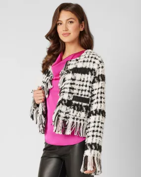 Boucle Tweed Fringe Jacket