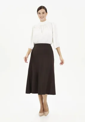 Brown A-Line Midi Skirts - G-Line