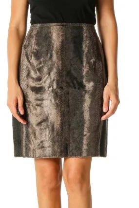 Brown Animal Print Retro A-Line Skirt