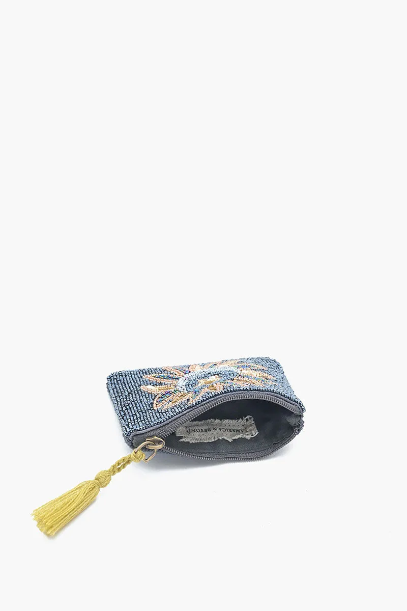 Celestial Sun & Moon Beaded Pouch