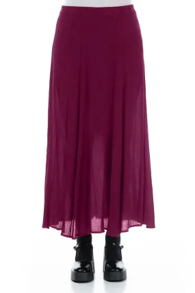 Crinkled Magenta Silk Viscose Maxi Skirt