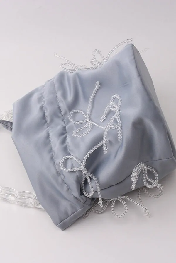 Drop-shaped Crystal-embellished Handmade Fabric Tote