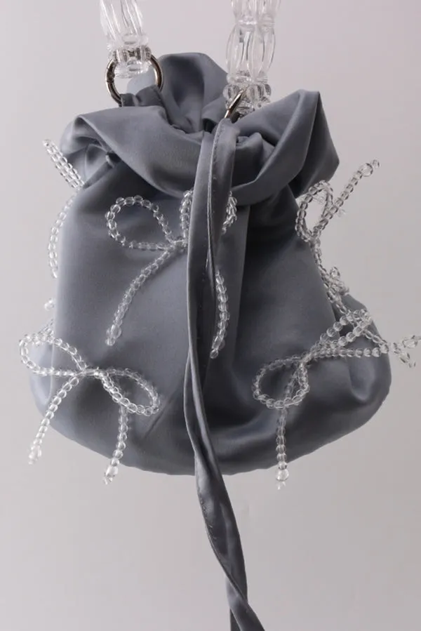 Drop-shaped Crystal-embellished Handmade Fabric Tote