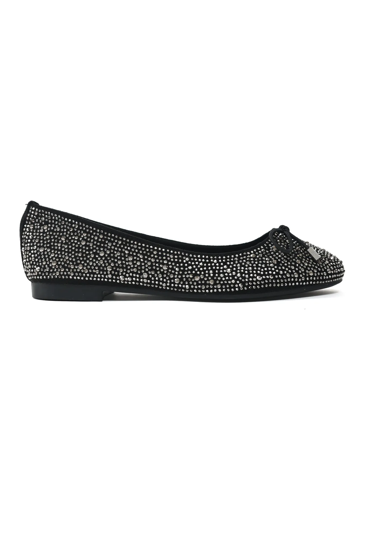 EMBELLISHED BALLET FLATS-BLACK