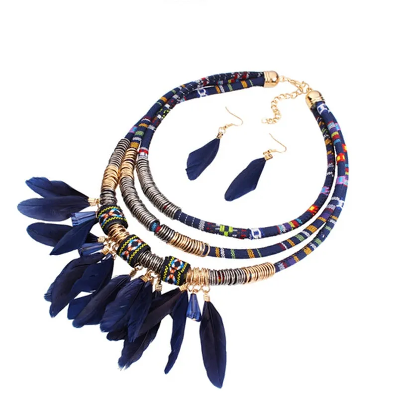 Exaggerated Feather Jewellery Set