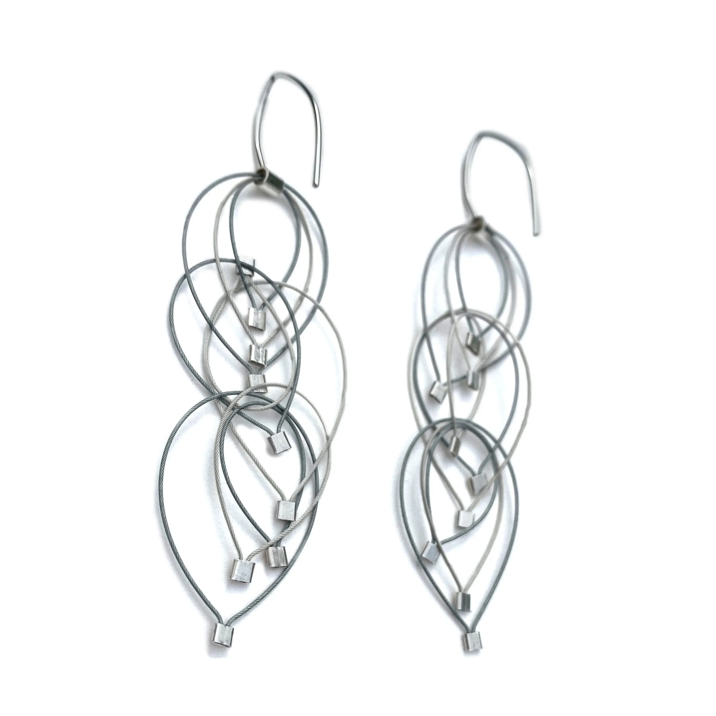 Feather Teardrop Hook Earrings (Mini)