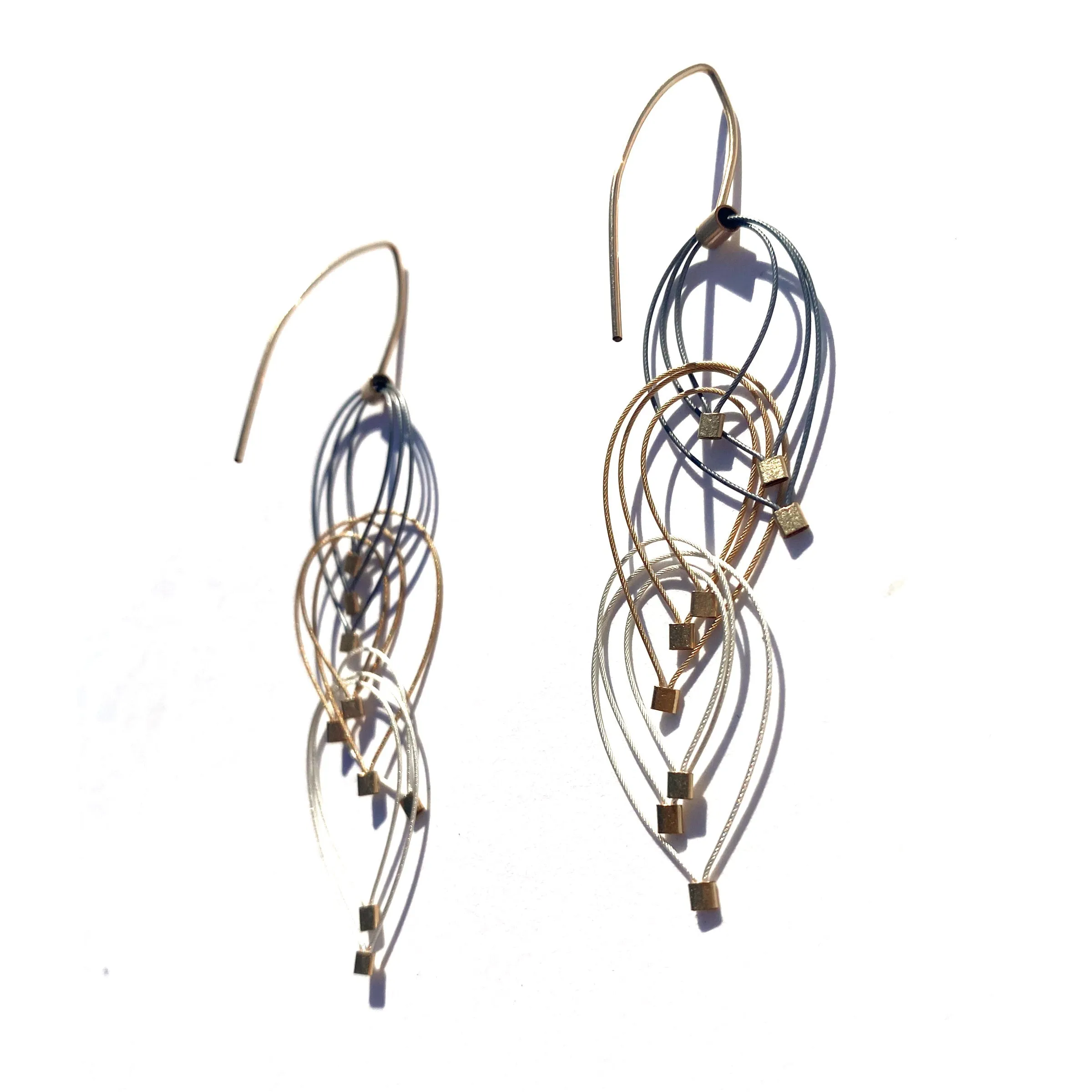 Feather Teardrop Hook Earrings (Mini)