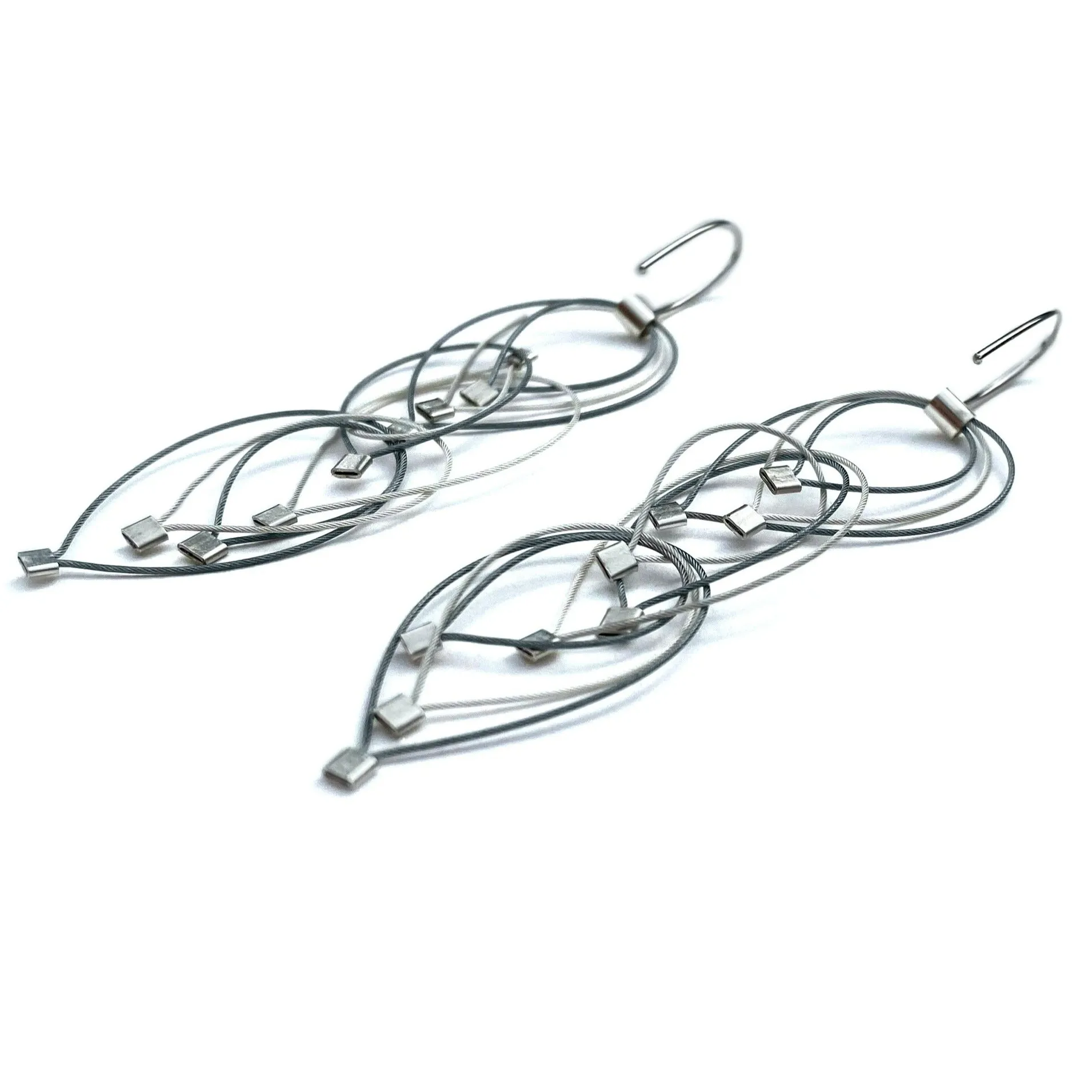 Feather Teardrop Hook Earrings (Mini)