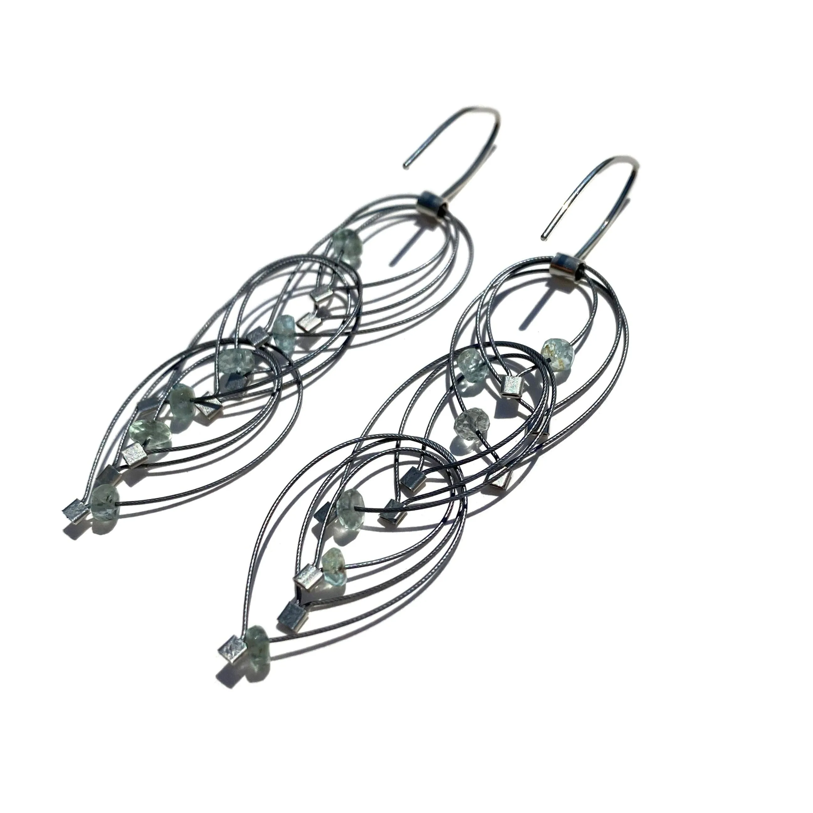 Feather Teardrop Hook Earrings (Mini)