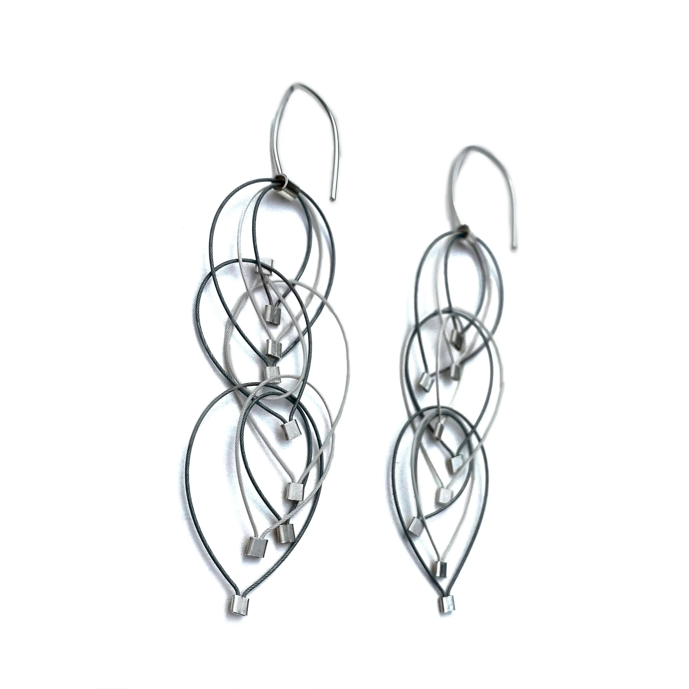 Feather Teardrop Hook Earrings (Mini)