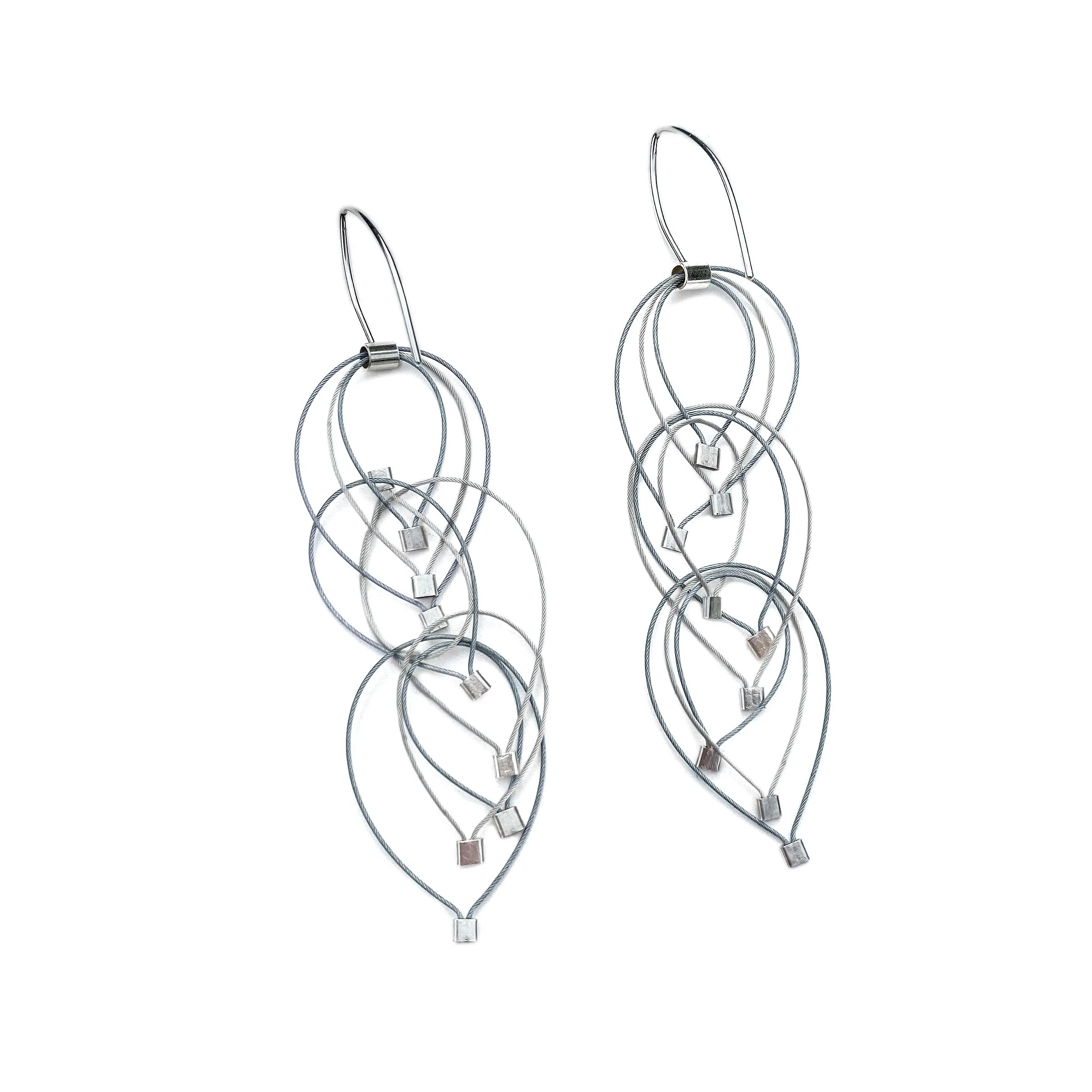 Feather Teardrop Hook Earrings (Mini)