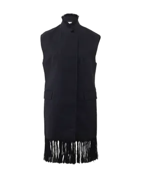 Fringed Hem Long Vest