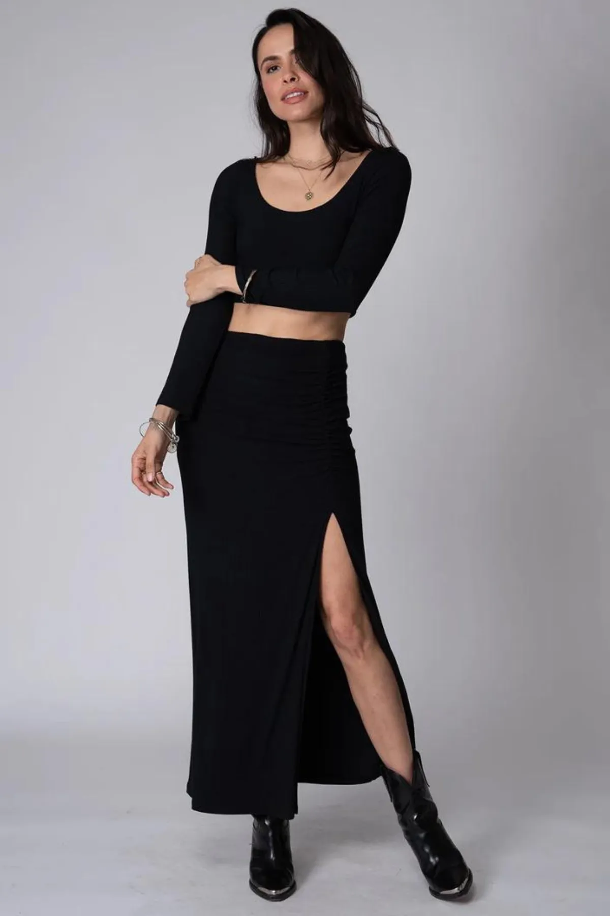 Get Together Maxi Skirt With Side Slit