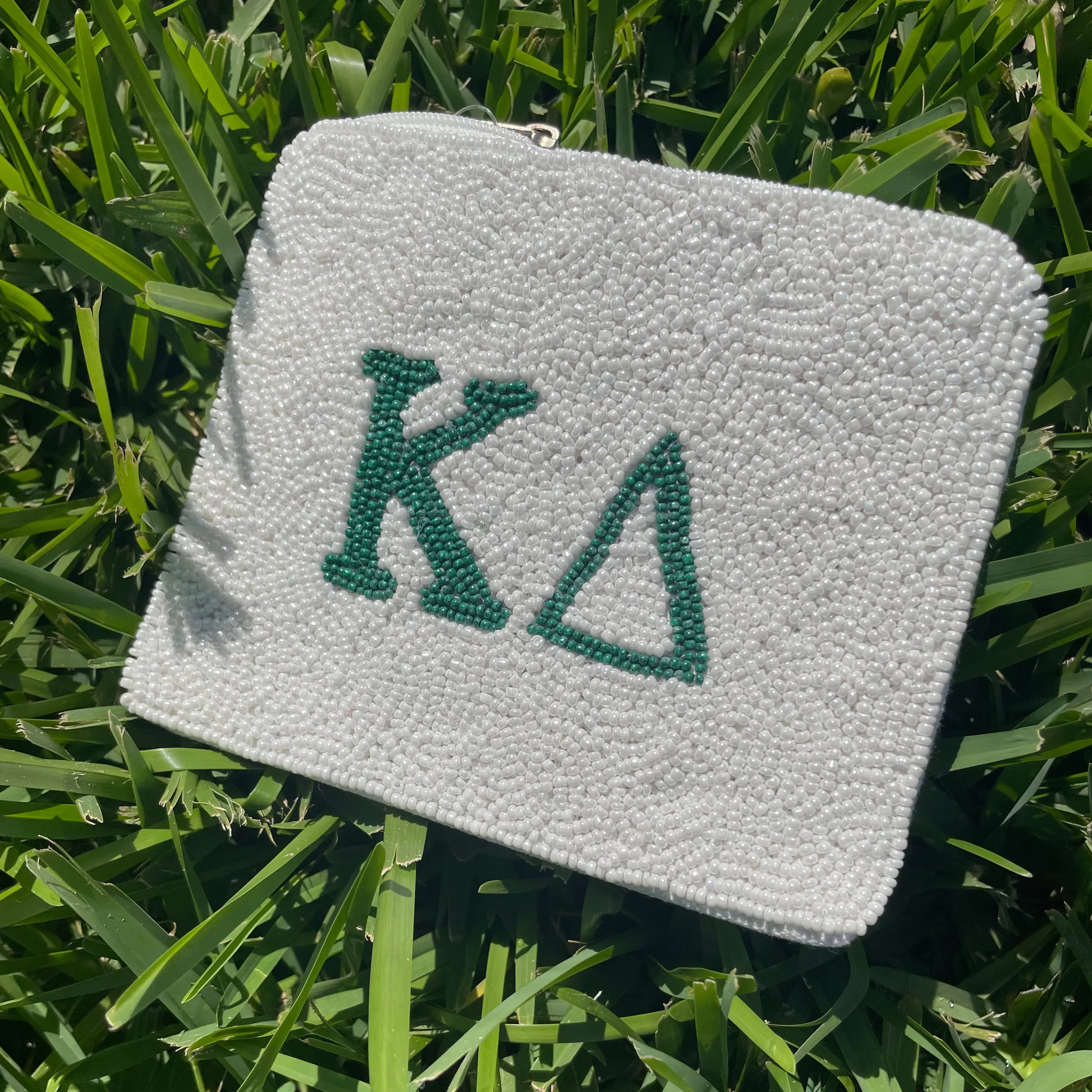 KAPPA DELTA SORORITY BEADED POUCH