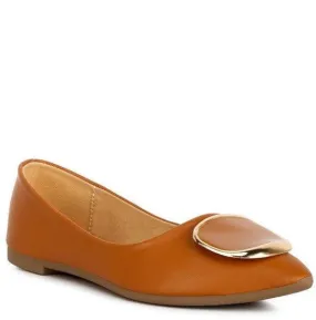 Karder Brooch Detail Ballet Flats