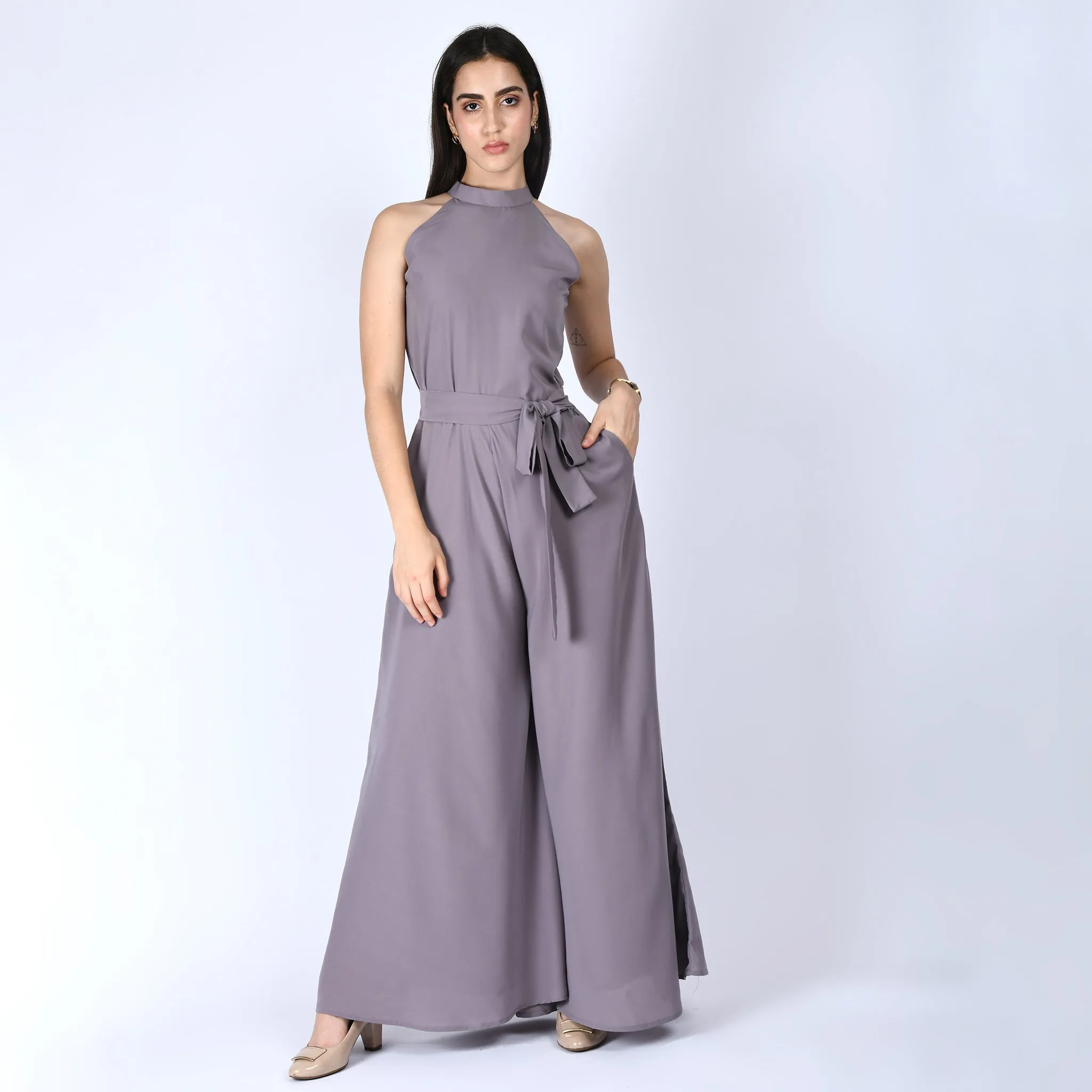 Lilac Grey Splendidness Extra Wide-Leg Jumpsuit