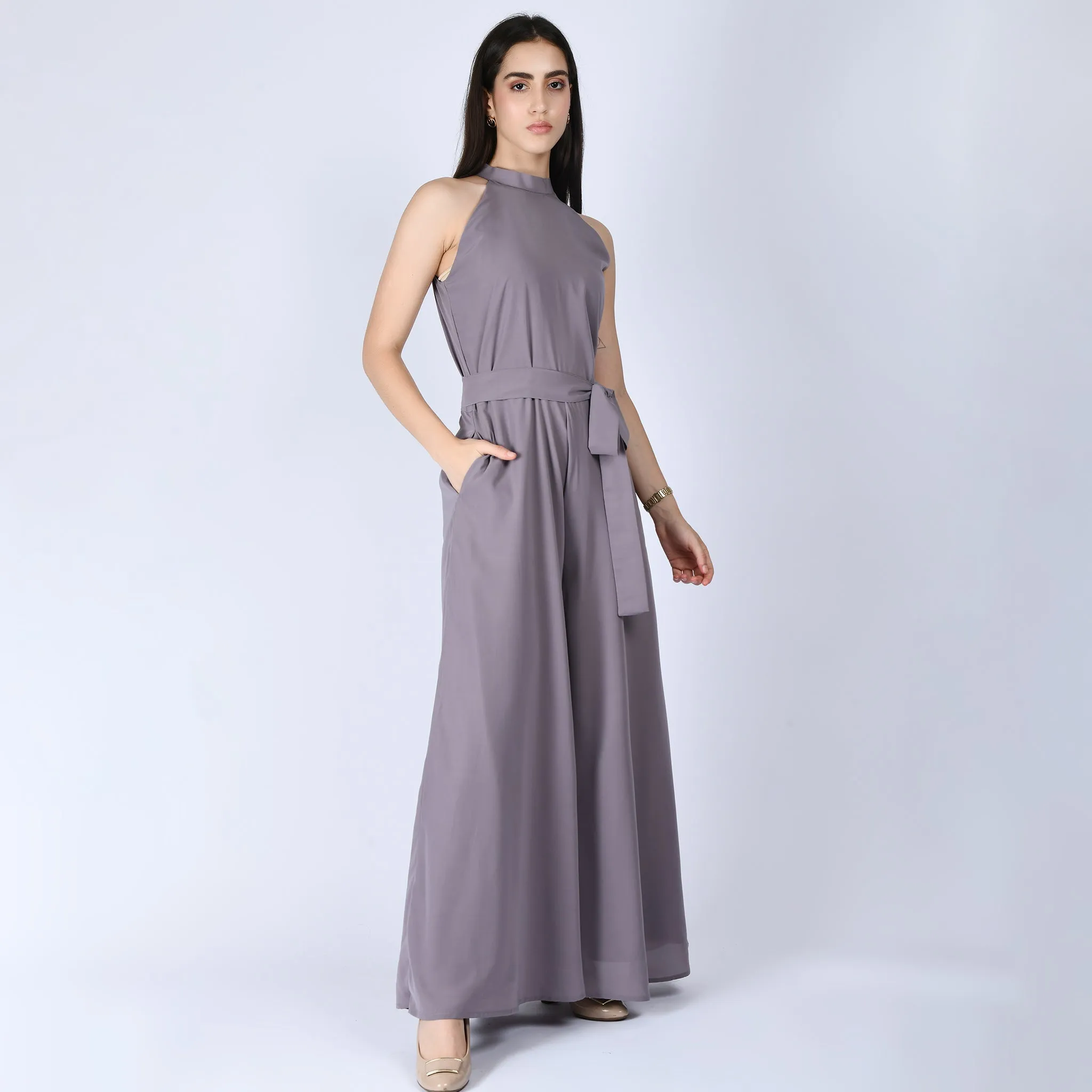 Lilac Grey Splendidness Extra Wide-Leg Jumpsuit