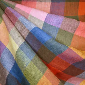 Merchant & Mills Festival Check Soft Washed Linen Multi