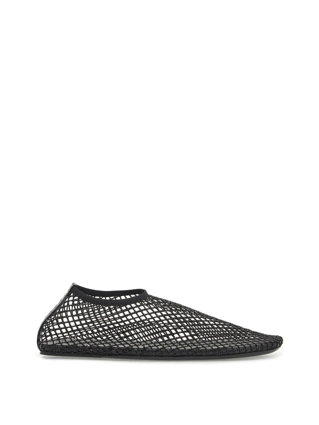 Mesh Micro Crystal Ballerina Flats