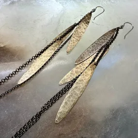 Metal Feather Earrings