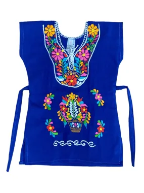 Mexican Kimono Girls Royal Blue Dress