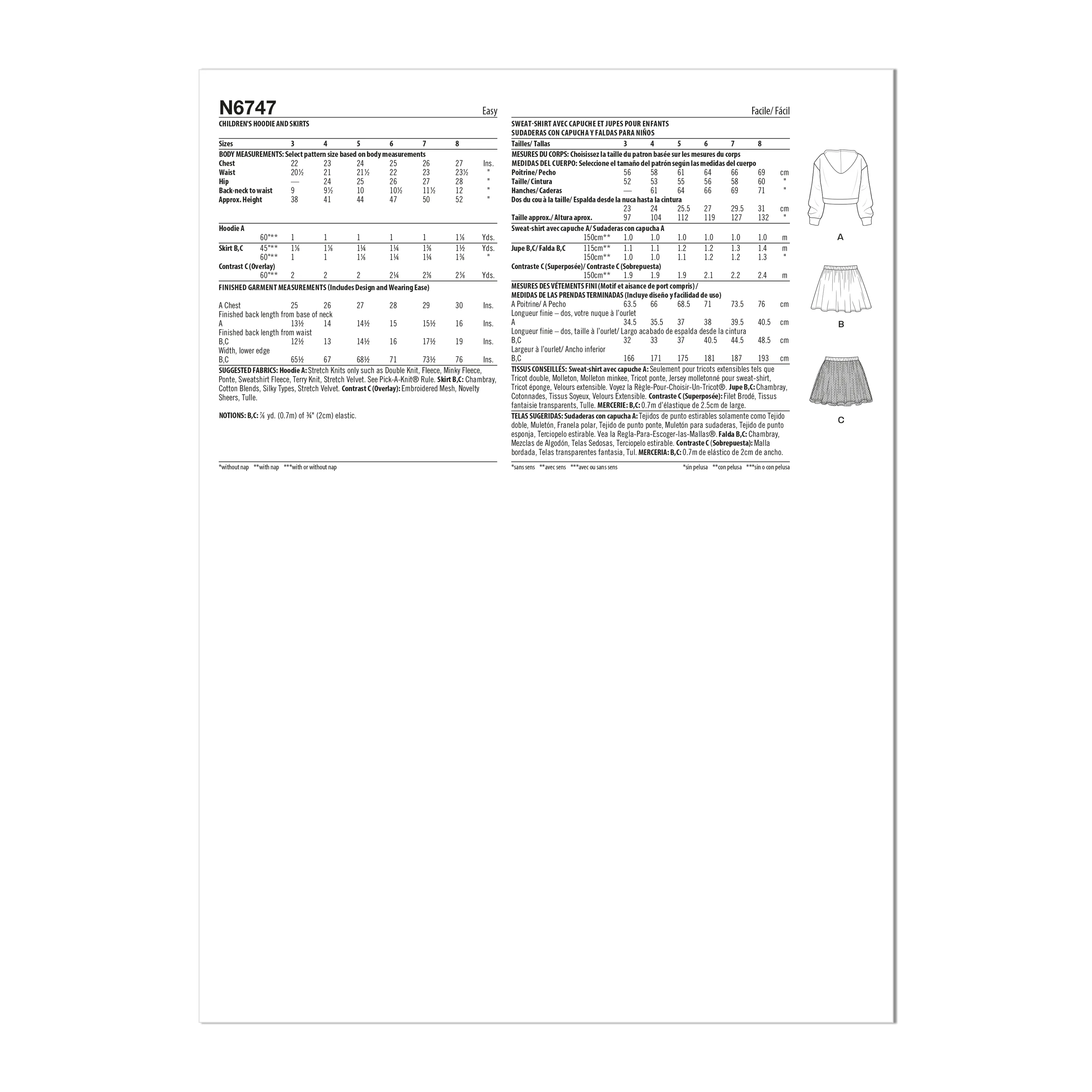 Newlook Pattern Un6743 Misses' Tops