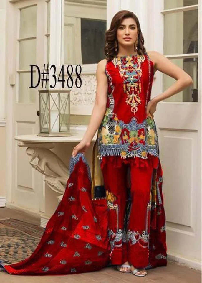 Party Wear Khaddar Dresses - Printed Pashmine Wool Shawl - Replica - Unstitched