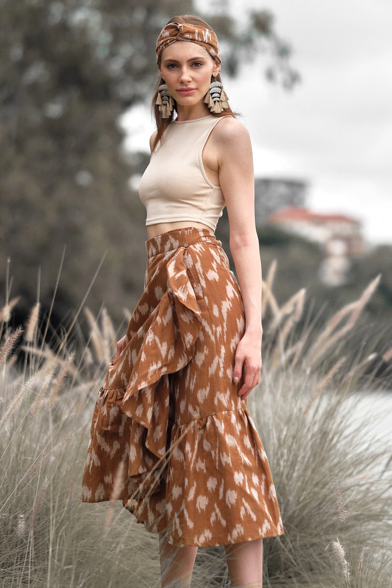 Parvi Skirt - Amy Print (Brown)