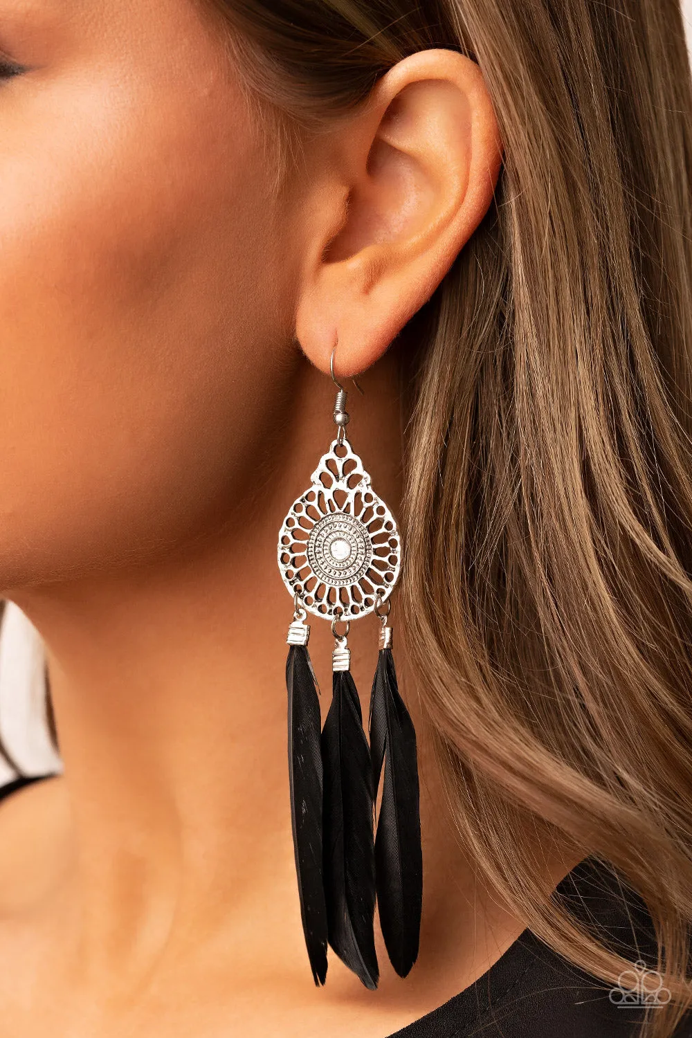 Pretty in PLUMES - Black Feather Earrings