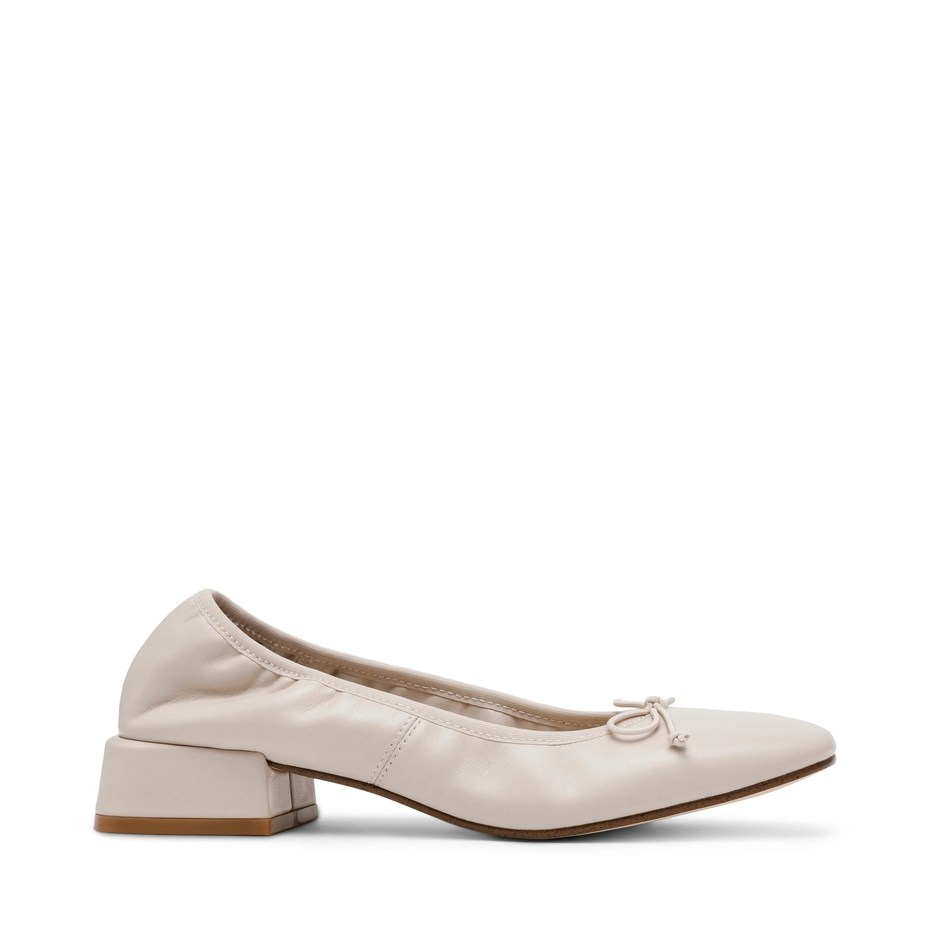 PRICILLA BONE LEATHER FLATS