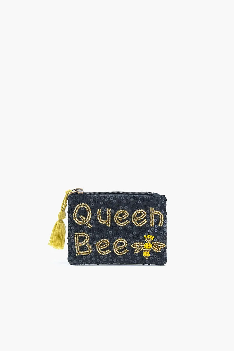 Royal Queen Bee Embroidered Pouch