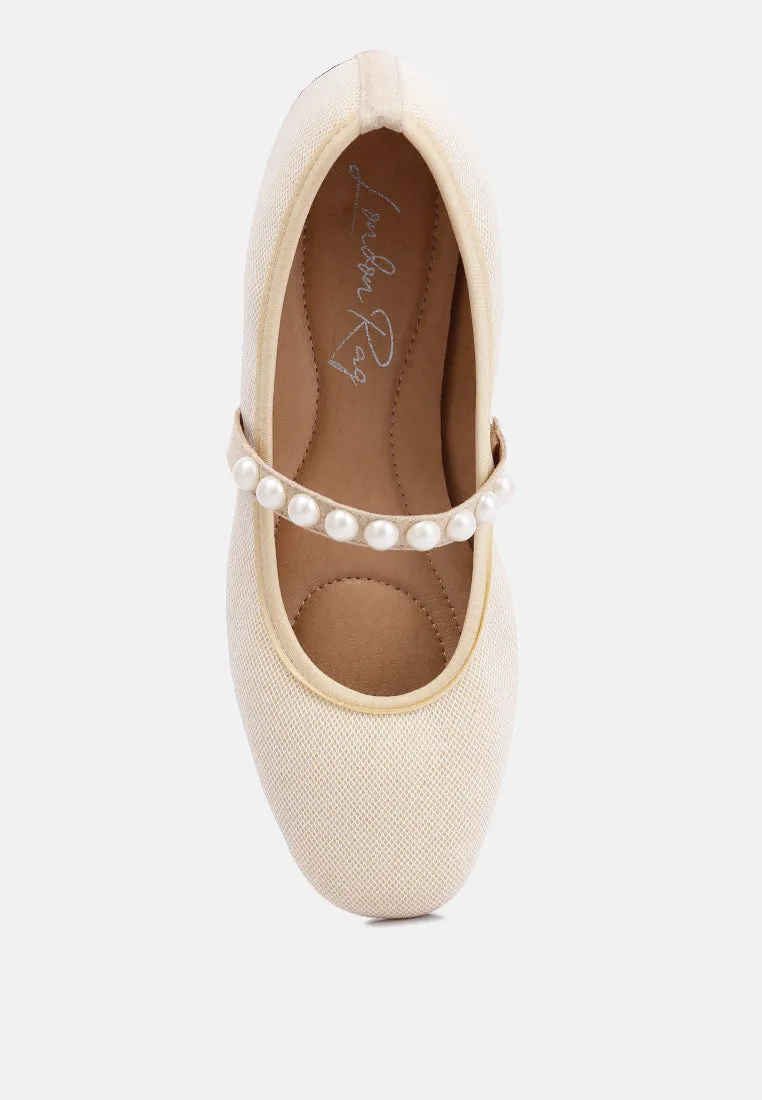 Sassie Pearl Embellished Ballerina Flats